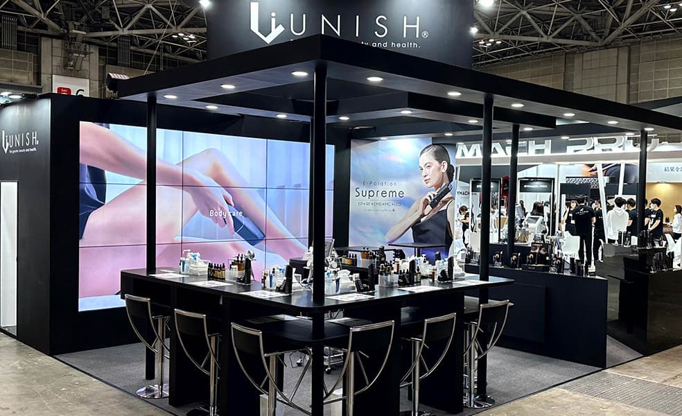 『ビューティーワールドジャパンTOKYO 2023』のユニッシュブースの外観